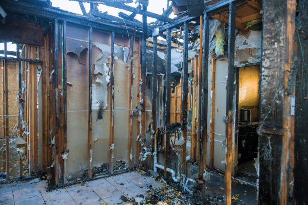 Professional Fire Damage Restoration technician working in Medford, NJ
